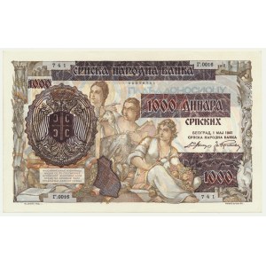 Srbsko, 1 000 dinárů na 500 dinárů 1941