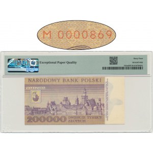 200.000 złotych 1989 - M - PMG 64 EPQ - niski numer seryjny