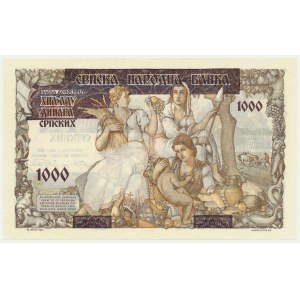 Srbsko, 1 000 dinárov na 500 dinárov 1941