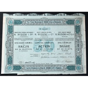 Towarzystwo Przemysłu Metalowego K. Rudzki i S-ka S.A., 50 zł 1926