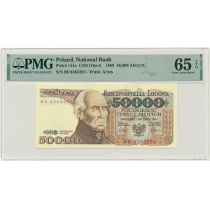 50.000 złotych 1989 - BU - PMG 65 EPQ - bardzo rzadkie