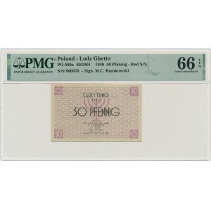 50 Pfennig 1940 - red numerator - PMG 66 EPQ