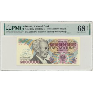 2 miliony złotych 1992 - A - Konstytucyjy - PMG 68 EPQ