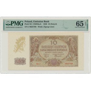 10 zlatých 1940 - J - PMG 65 EPQ