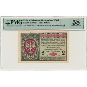 2 marki 1916 - Generał - B - PMG 58 - niski numer