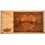 1,000 zloty 1946 - SPECIMEN - B 8900000/1234567 - PMG 64