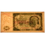 50 złotych 1948 - SPECIMEN - AA 1234567/8900000 - PMG 64