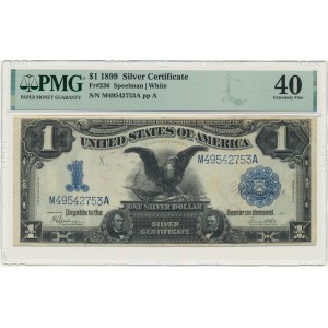 USA, Silver Certificate, 1 Dollar 1899 - Speelman & White - PMG 40