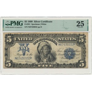 USA, Silver Certificate, 5 Dollars 1899 - Speelman & White - PMG 25