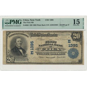 USA, Blue Seal, 20 Dollars 1902 - Lyons & Roberts - PMG 15