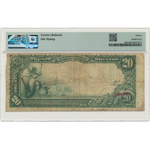 USA, Blue Seal, 20 Dollars 1902 - Lyons & Roberts - PMG 15