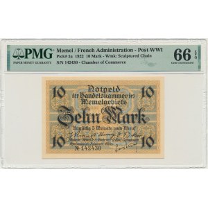 Memel (Klaipeda) 10 známok 1922 - PMG 66 EPQ