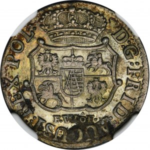 August III Sas, 1/24 tolar (haléř) Drážďany 1746 FWôF - NGC UNC DETAILY