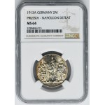 Německo, Pruské království, Vilém II., 2 marky Berlín 1913 A - NGC MS64