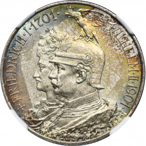 Germany, Kingdom of Prussia, Wilhelm II, 2 Mark Berlin 1901 - NGC MS65