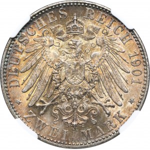 Nemecko, Pruské kráľovstvo, Wilhelm II, 2 marky Berlín 1901 - NGC MS65