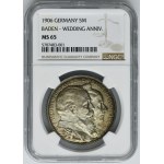 Germany, Baden, Friedrich I, 5 Mark Karlsruhe 1906 - NGC MS65