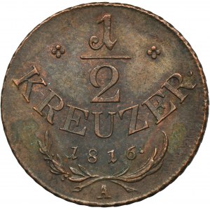 Austria, Francis II, 1/2 Kreuzer Wien 1816 A