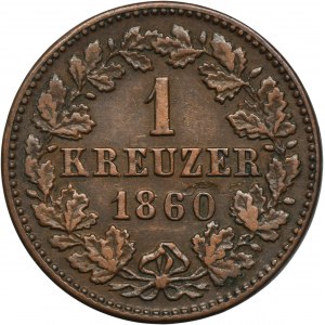 Nemecko, Bádenské veľkovojvodstvo, Fridrich I., 1 Krajcar Karlsruhe 1860