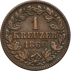 Germany, Grand Duchy of Baden, Friedrich I, 1 Kreuzer Karlsruhe 1860