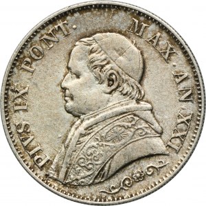 Cirkevný štát, Vatikán, Pius IX, 1 lira Rím 1866 R