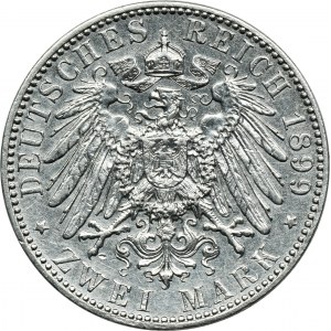 Germany, Kingdom of Prussia, Wilhelm II, 2 Mark Berlin 1899