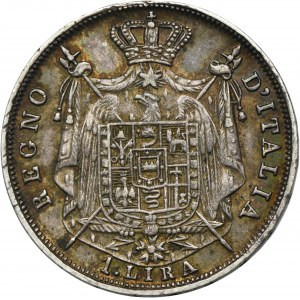 Italy, Napoleonic Kingdom of Italy, Napoleon I, 1 Lira Milan 1810 M