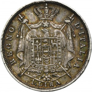 Italy, Napoleonic Kingdom of Italy, Napoleon I, 1 Lira Milan 1810 M