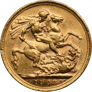 Australia, Edward VII, 1 Sovereign Melbourne 1908 M