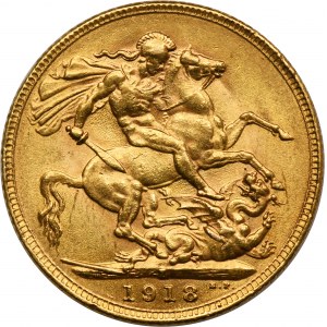 Australia, George V, 1 Sovereign Melbourne 1918 M