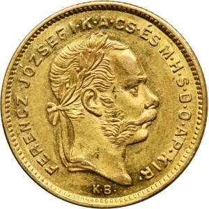 Uhersko, František Josef I., 10 franků = 4 forinty Kremnica 1872 KB