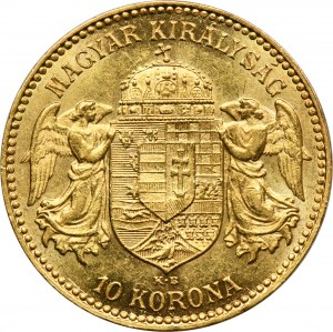 Hungary, Franz Joseph I, 10 Korona Kremnitz 1910 KB