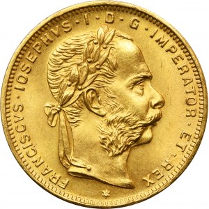 Rakúsko, František Jozef I., 8 florénov = 20 frankov Viedeň 1892