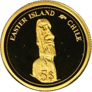 Fiji, Elizabeth II, 5 Dollars 2006 - Easter Island