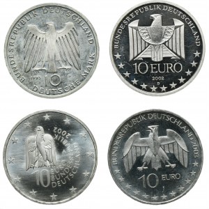 Set, Germany, FRG, 10 Mark and 10 Euro (4 pcs.)