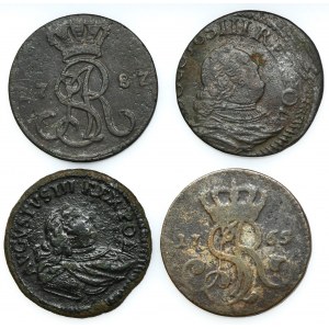 Set, Augustus III of Poland, Poniatowski, Schillings and Groschen (4 pcs.)