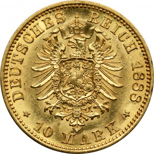 Německo, Pruské království, Fridrich III, 10 marek Berlín 1888 A