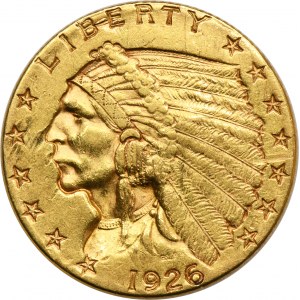 USA, 2 1/2 dolára Philadelphia 1926 - Indiánska hlava