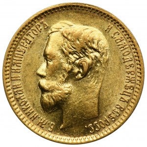 Rusko, Mikuláš II., 5 rublů Petrohrad 1902 AP