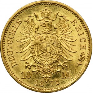Germany, Prussia, Wilhelm I, 10 Mark Berlin 1872 A - ex. NGC MS65