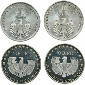 Set, Germany, FRG, 10 Mark and 10 Euro (4 pcs.)