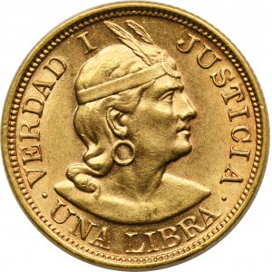 Peru, Republic, 1 Libra Lima 1917