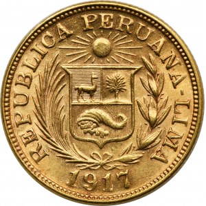 Peru, republika, 1 Libra Lima 1917