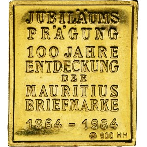 Switzerland, Golden postage stamp, 2 Pence Mauritius 1964