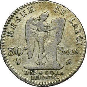 Francie, Ludvík XVI, 30 Sols Paris 1792 A