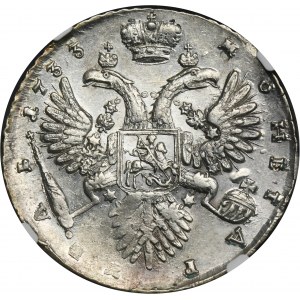Rusko, Anna, Rubel Moskva 1733 - NGC AU58