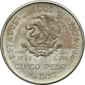 Mexico, 5 Pesos Mexico 1952
