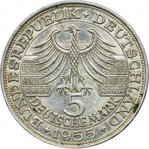 Nemecko, Západné Nemecko, 5 Marek Karlsruhe 1955 G - Markgraf von Baden