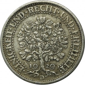 Germany, Weimar Republic, 5 Marek Munich 1929 D - Oak