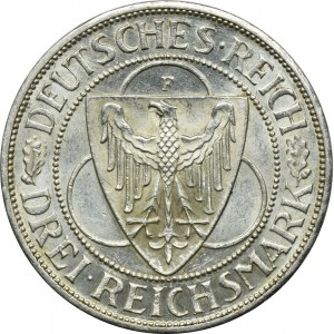 Germany, Weimar Republic, 3 Mark Stuttgart 1930 F